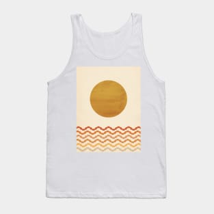 Abstract pixel sea and sun Tank Top